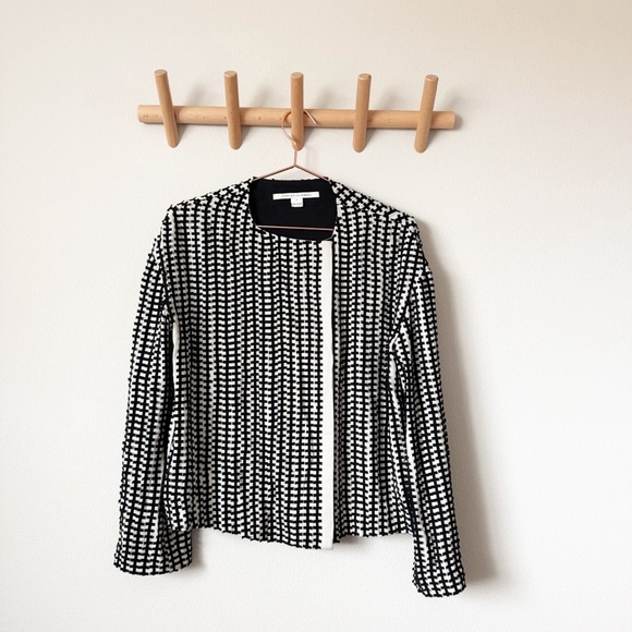 Diane Von Furstenberg Brandi Grid Silk Jacket